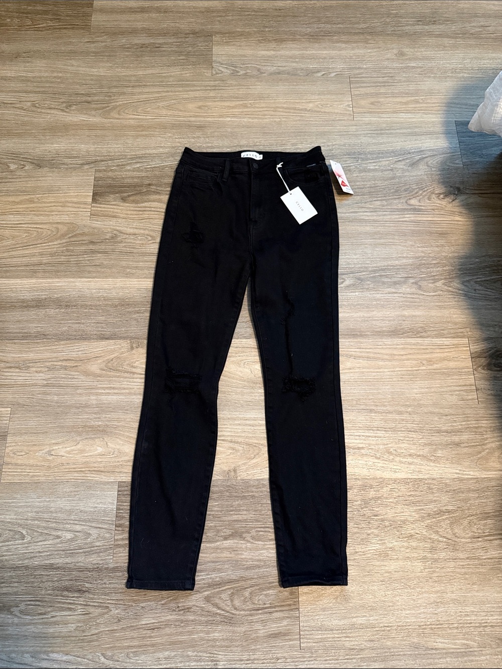Cello Black Skinny Women’s Jeans with Subtle Distress